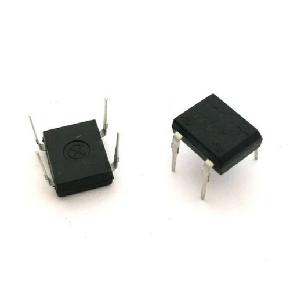 Vista frontal del 5pcs DB107 puente rectificador 1000v 1a DIP4 de satkit