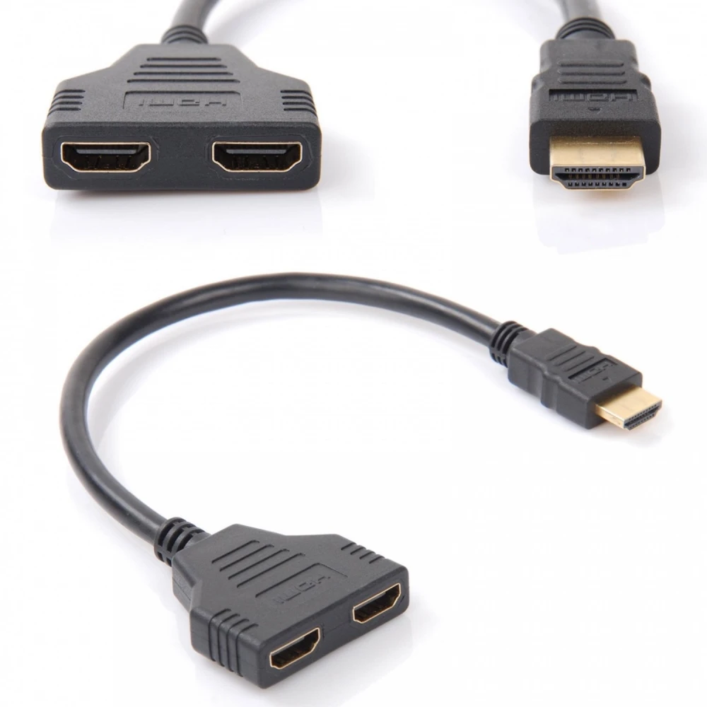 HDMI isane pistik 2 HDMI emaseks splitter satkit