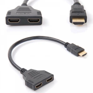 HDMI isane pistik 2 HDMI emaseks splitter satkit