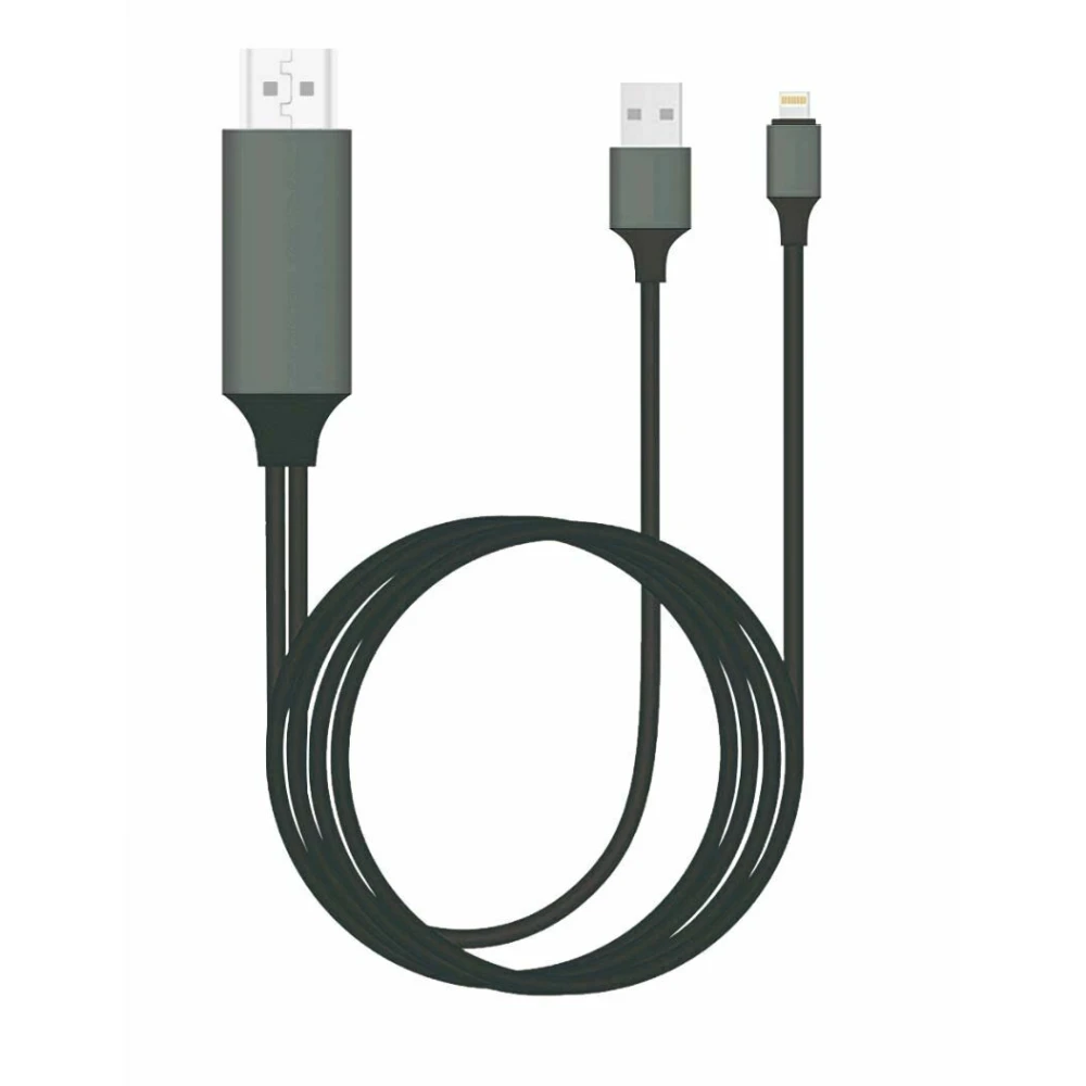 Lightning-HDMI adapter iPhone'ile - iOS-iga ühilduv Apple HDTV kaabel