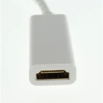 Adaptador Mini Displayport a HDMI con cable HDMI conectado a monitor