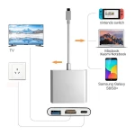 USB-C HDMI 4K adapter Nintendo Switchile ja USB 3.1 hub