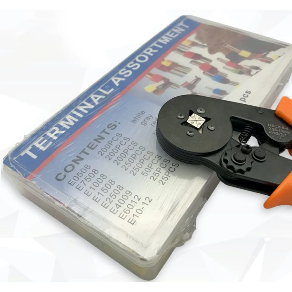 Krimptang klemmidega 0.25-10 mm² - 1200-osaline komplekt