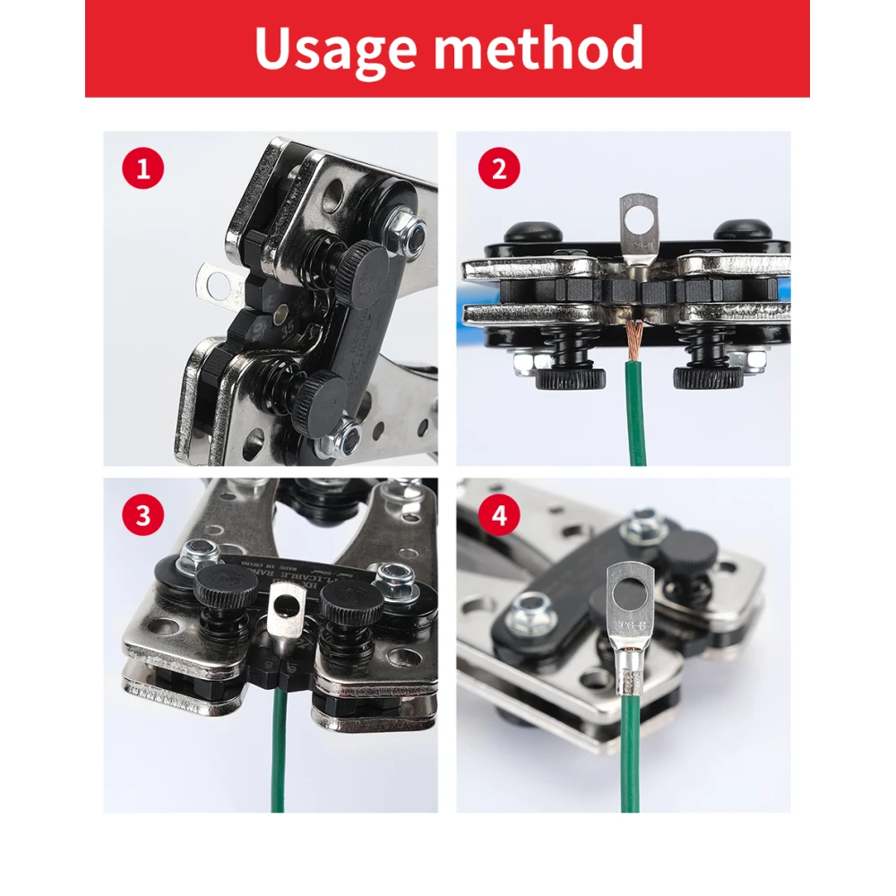 Krimpimistangid 6-50mm² libisemisvastaste käepidemete ja reguleeritava pöördega