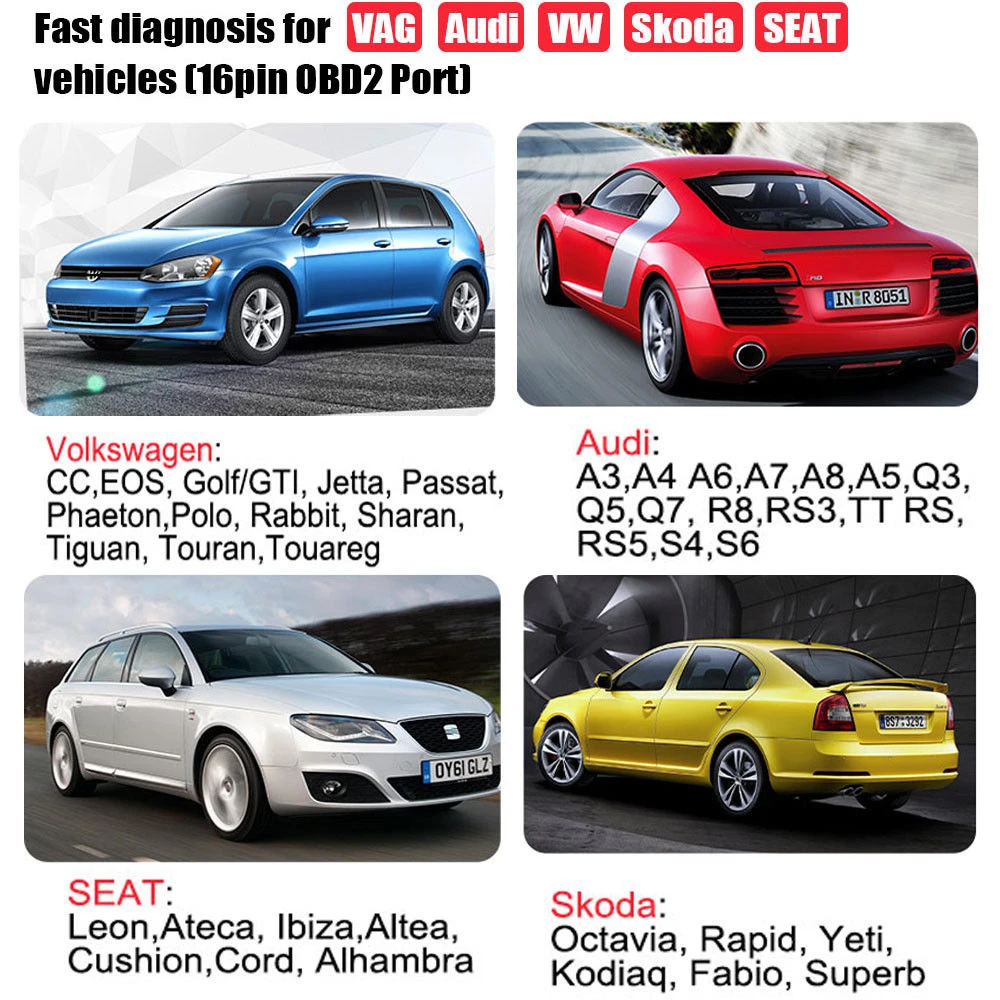 Ancel VD500 OBD2 VW, Audi, Seat ja Skoda jaoks - veakoodide lugeja