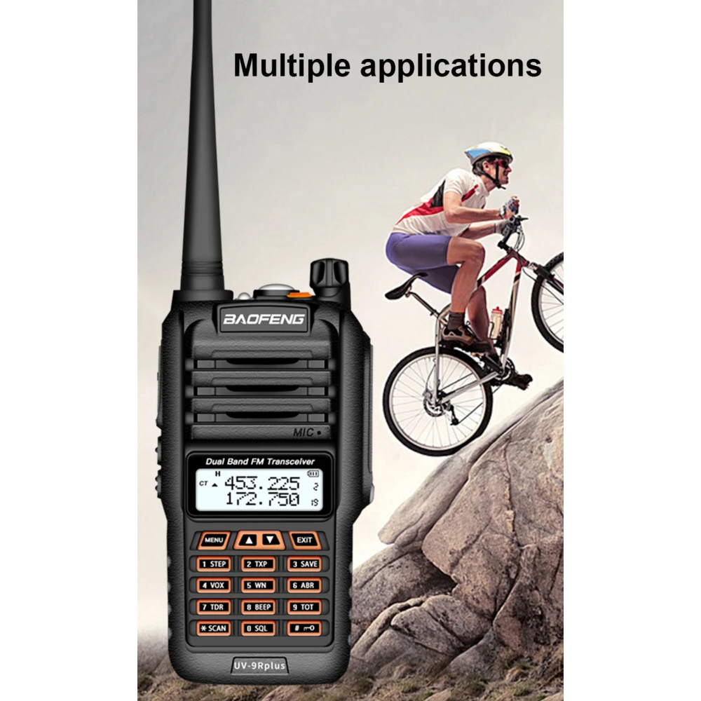 Baofeng UV9R Plus pikamaa walkie-talkie 160 kanaliga VHF/UHF