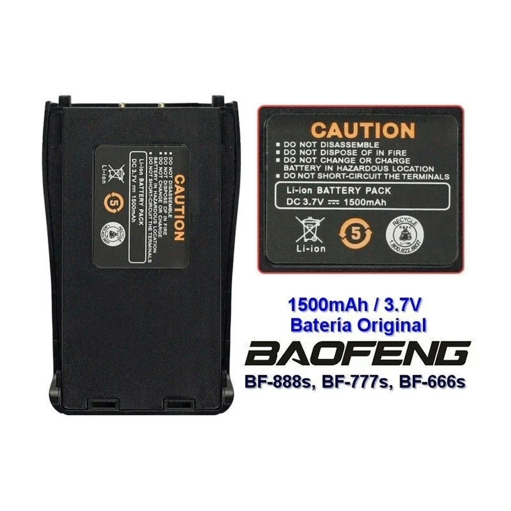 Baofeng BF-888S ühilduv aku 1500mAh 3,7V raadiosaatjatele
