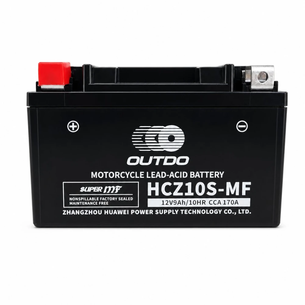 Mootorratta aku AGM 12V 9Ah OUTDO HCZ10S-MF - Sobib Yuasa YTZ10S(-BS) / GTZ10S / ETZ10S