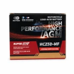 Mootorratta Aku AGM 12V 5Ah OUTDO HCZ5D-MF - Ühilduv Yuasa YTZ7S-BS / GTZ7S / ETZ5L-BS