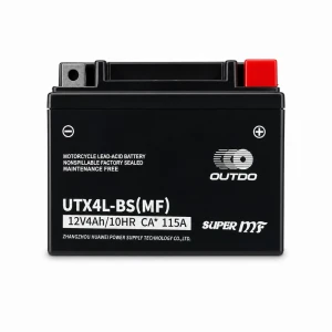 Mootorratta Aku AGM 12V 4Ah OUTDO UTX4L-BS(MF) - Sobib Yuasa YTX4L-BS / GTX4L-BS / ETX4L-BS