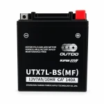 Mootorratta Aku AGM 12V 7Ah OUTDO UTX7L-BS(MF) - Ühilduv Yuasa YTX7L-BS / GTX7L-BS / ETX7L-BS
