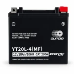 Mootorratta Aku AGM 12V 18Ah OUTDO YT20L-4(MF) - Ühilduv Yuasa YTX20L-BS / GTX20L-BS / ETX20L-BS / Y50-N18L-A