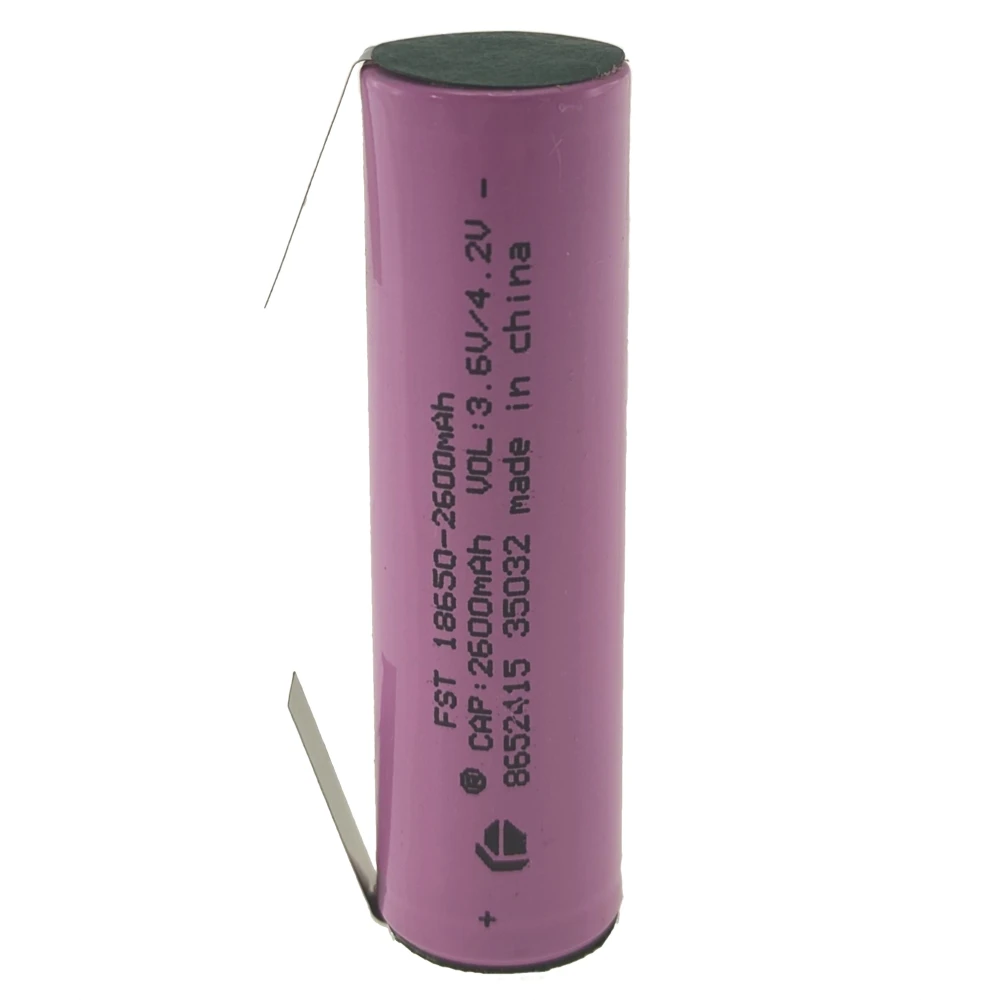 Kvaliteetne laetav 18650 aku 2600mAh 3,7V jootmislapiga