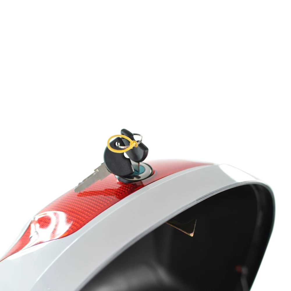 Maleta para casco de moto blanca con placa de montaje incluida