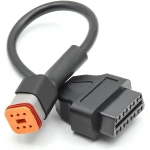 Harley Davidson OBD1 6-pin adapterkaabel OBDII 16-pin diagnostikaks