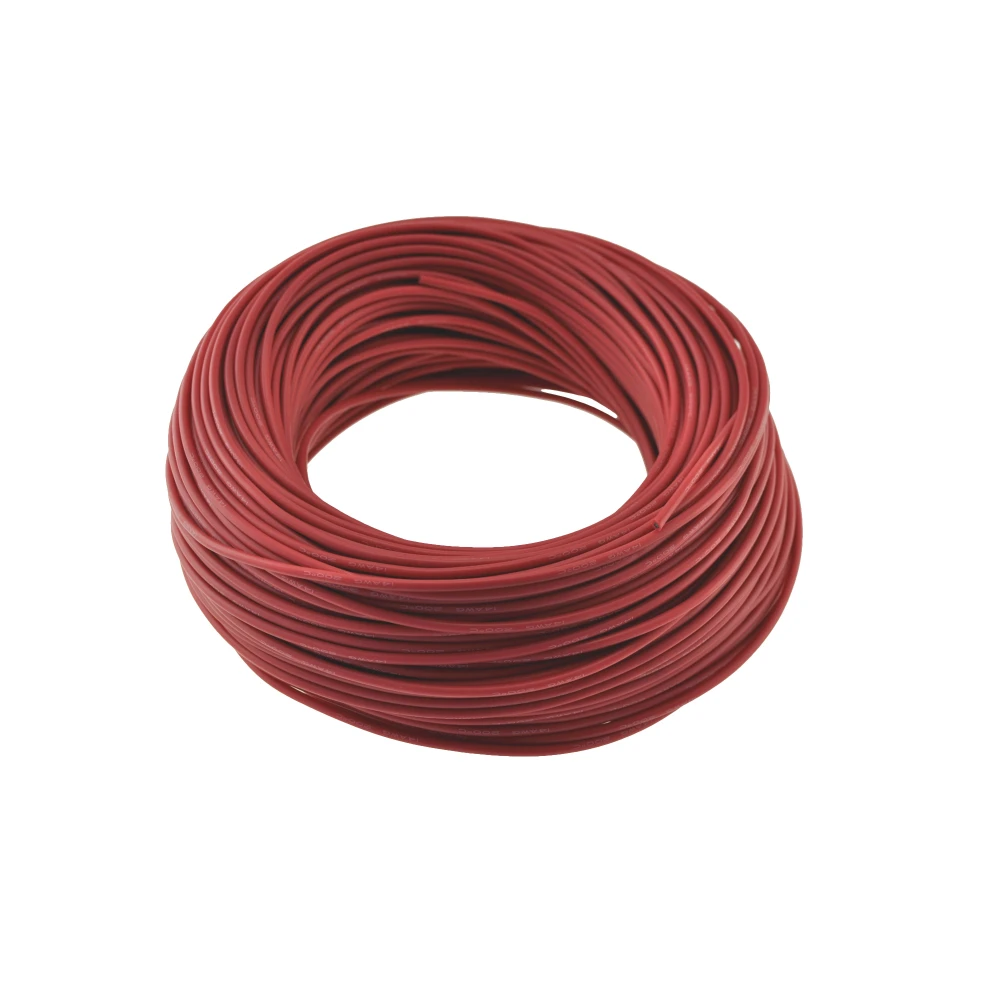 Detalle del cable rojo flexible silicona 14awg resistente a alta temperatura