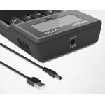 Cargador XTAR MCVCVP124 VC4 mostrando parámetros de carga