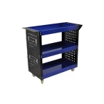 Professionaalne tööriistakäru 3 riiuliga, külgplaatide ja konksudega