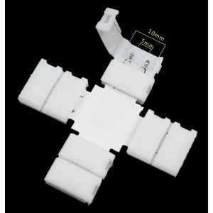 LED X-kujulised 10mm 2Pin 5050 RGB ühendusklambrid LED-ribadele