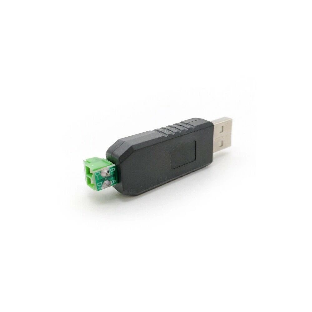 Adaptador USB a RS485 para PLC con bloque de terminales y conector USB