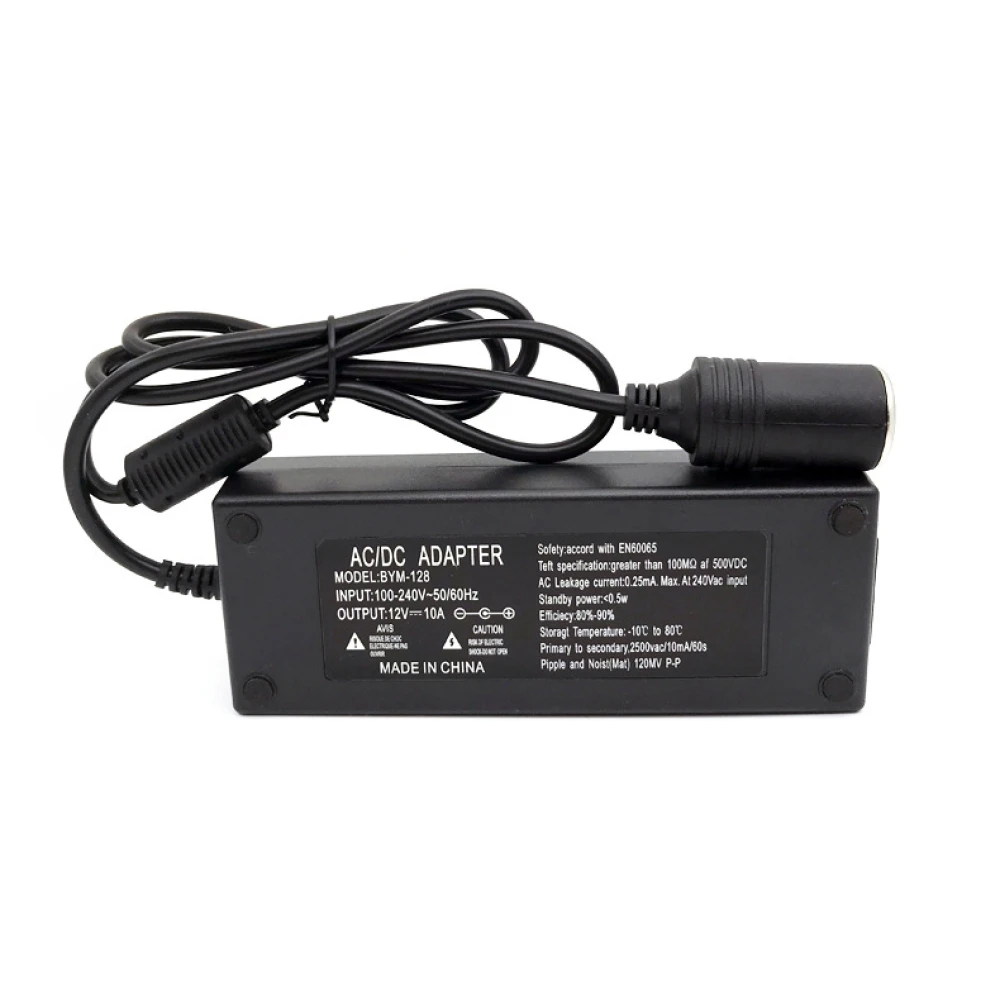 Adaptador inversor de corriente 220v a 12v 10a para coche compacto