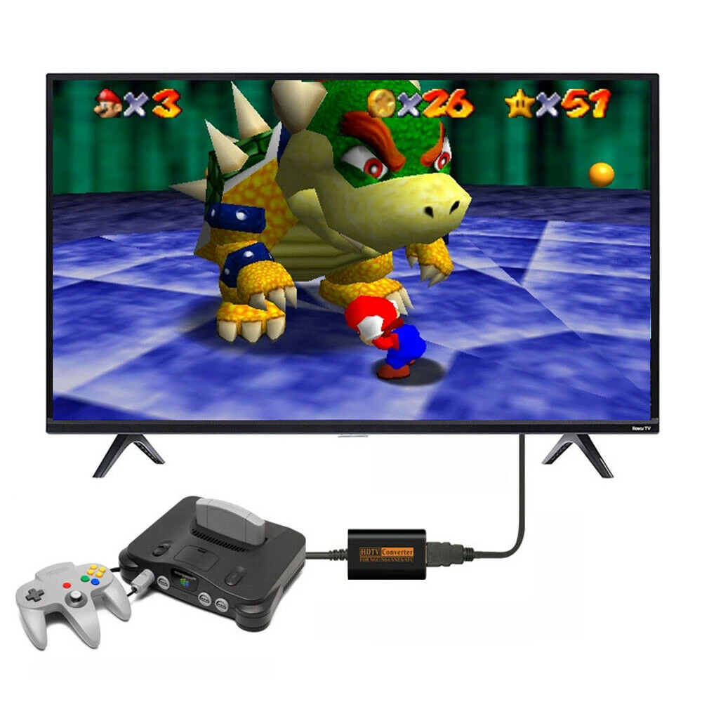 Nintendo N64 HDMI konverter – adapter SNES, SFC ja NGC konsoolidele