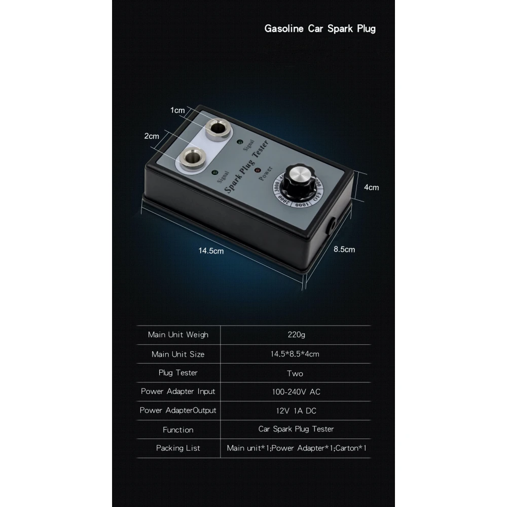 Kahe avaga süüteküünla tester autole - TSX TOOL süüteanalüsaator