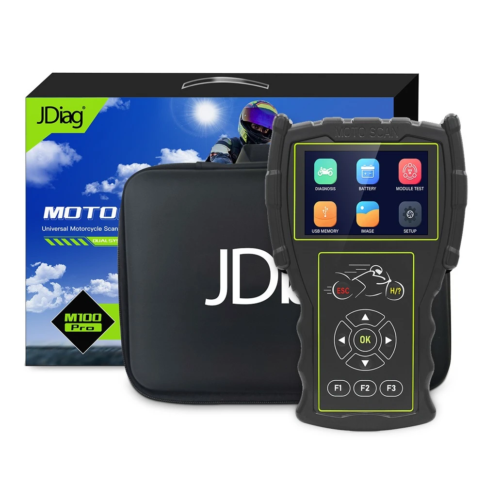 JDiag M100 Pro mootorratta OBD diagnostikaskanner KTM, Honda, Yamaha, Kawasaki, BMW jaoks