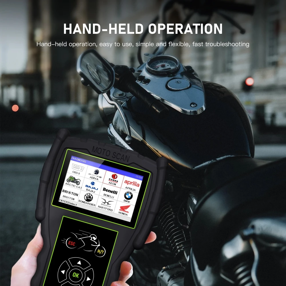 JDiag M100 Pro mootorratta OBD diagnostikaskanner KTM, Honda, Yamaha, Kawasaki, BMW jaoks