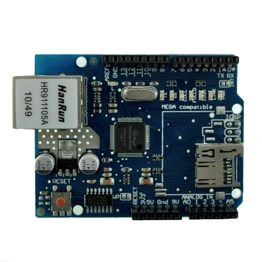 Arduino Ethernet Shield W5100 Arduino UNO ja MEGA projektidele