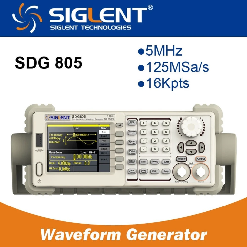Siglent SDG805 5MHz funktsioonigeneraator EasyPulse tehnoloogiaga
