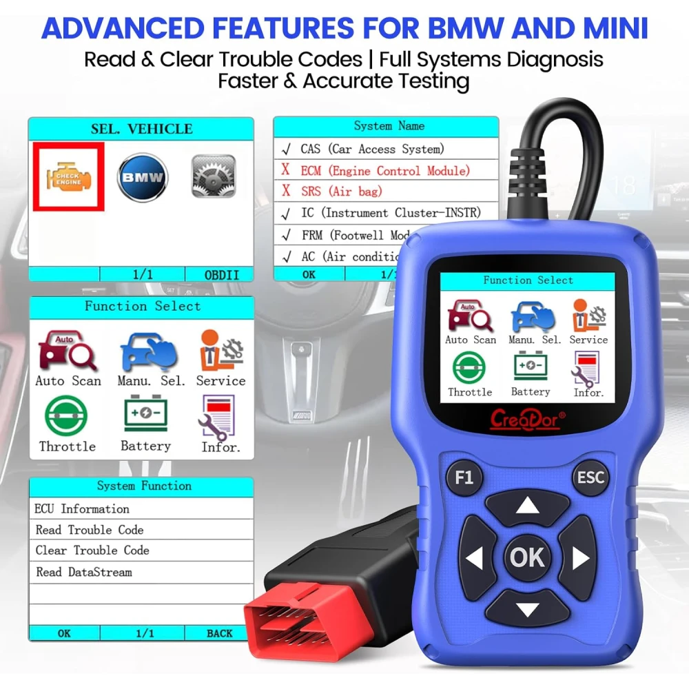 BMW ja Mini OBD2 diagnostikaseade Creator C420 täiustatud funktsioonidega