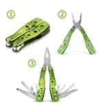 Kit de reparación portátil JM-PJ1003 con alicates plegables y múltiples herramientas