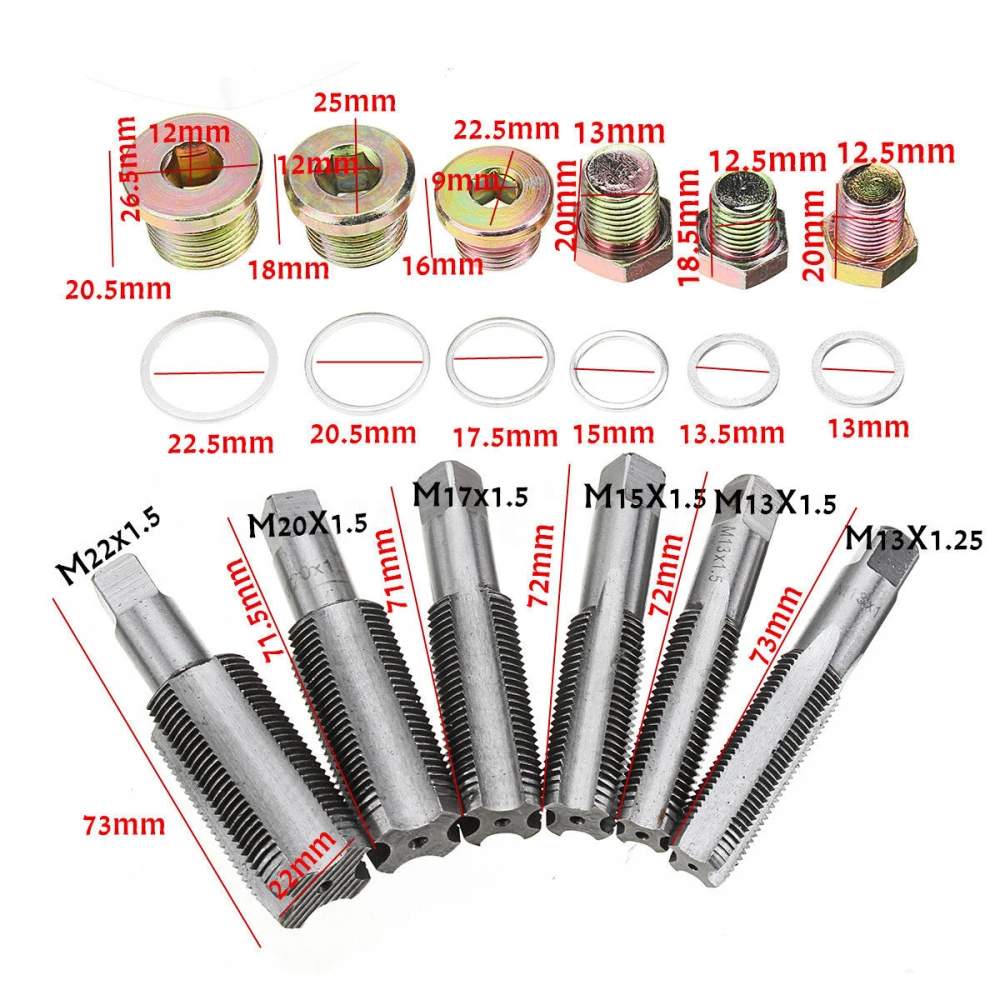 Componentes del juego reparación rosca tapón carter aceite 114 piezas TSX TOOL