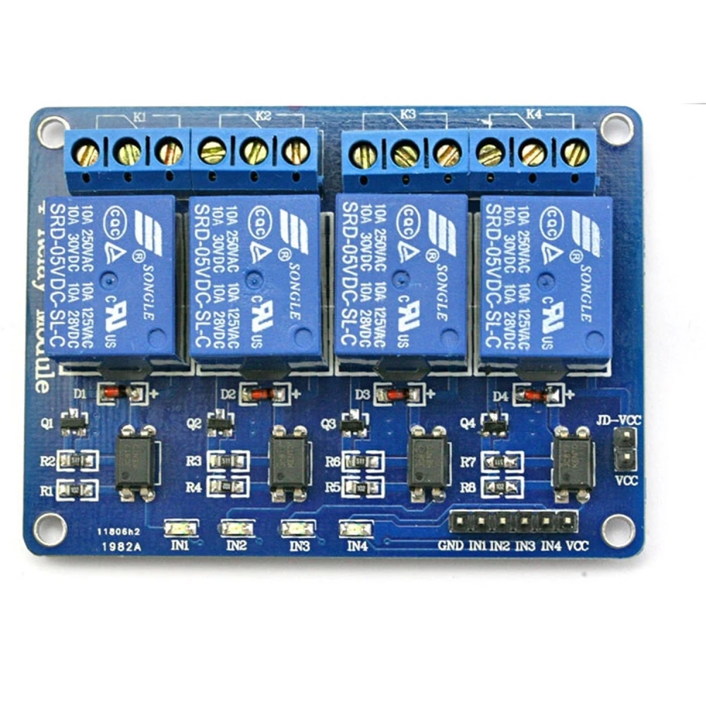 Ühilduv 4-kanaliline 5V releemoodul Arduino jaoks