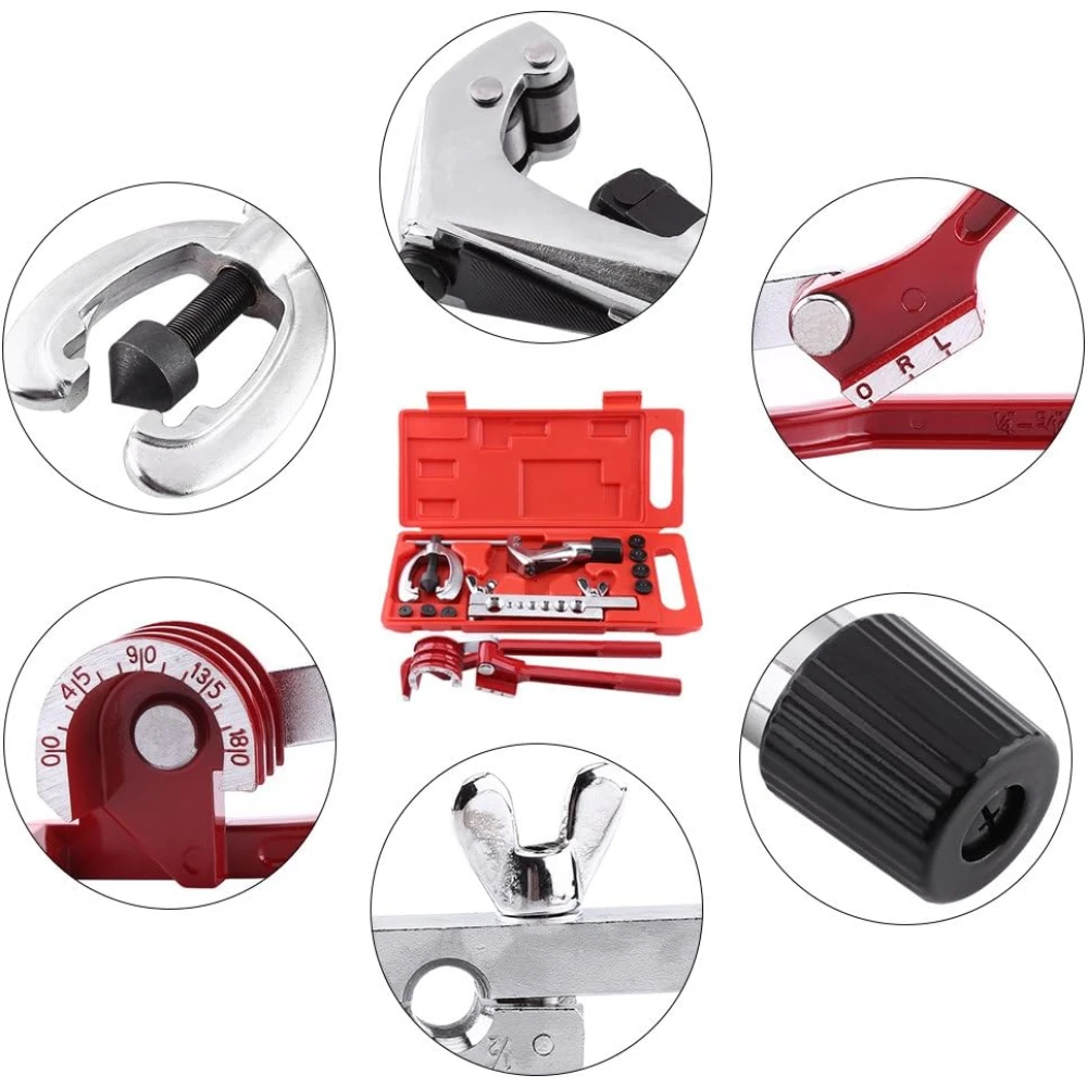 45° torude laiendamise ja painutamise komplekt vasele, roostevabale terasele ja alumiiniumile