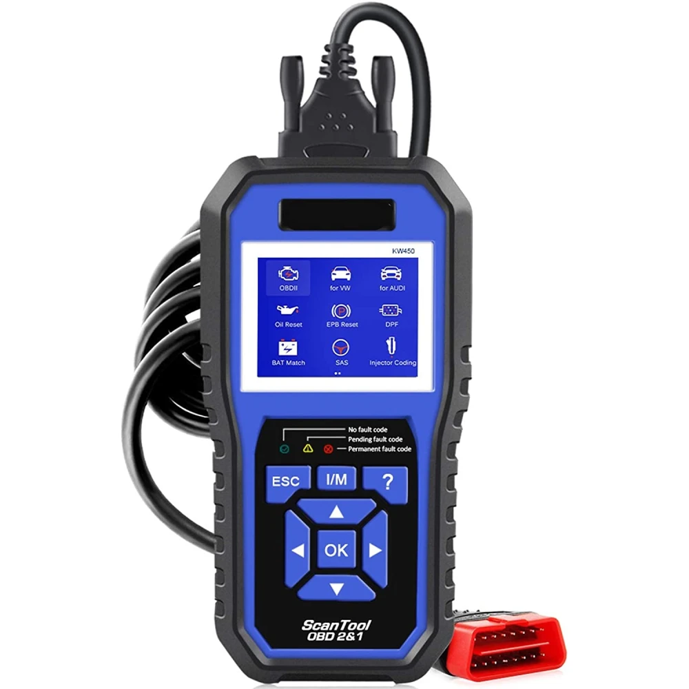 Konnwei KW450 diagnostikaskanner VAG VW Audi Seat Skoda OBD2