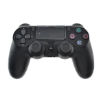 Vista frontal del mando compatible PS4 inalambrico DoubleShock 4 con botones y joystick