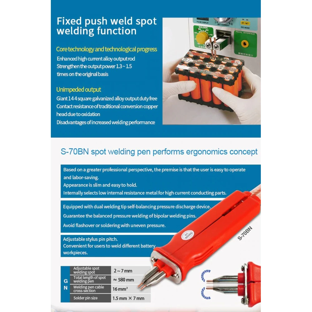 Sunkko 709AD+ punktkeevitusmasin 220V koos jootekolviga 18650 liitiumakule