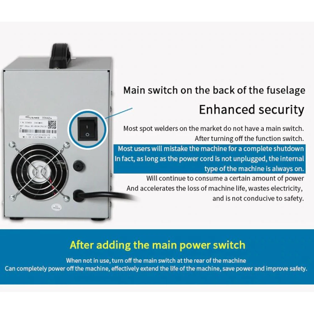 Sunkko 709AD+ punktkeevitusmasin 220V koos jootekolviga 18650 liitiumakule