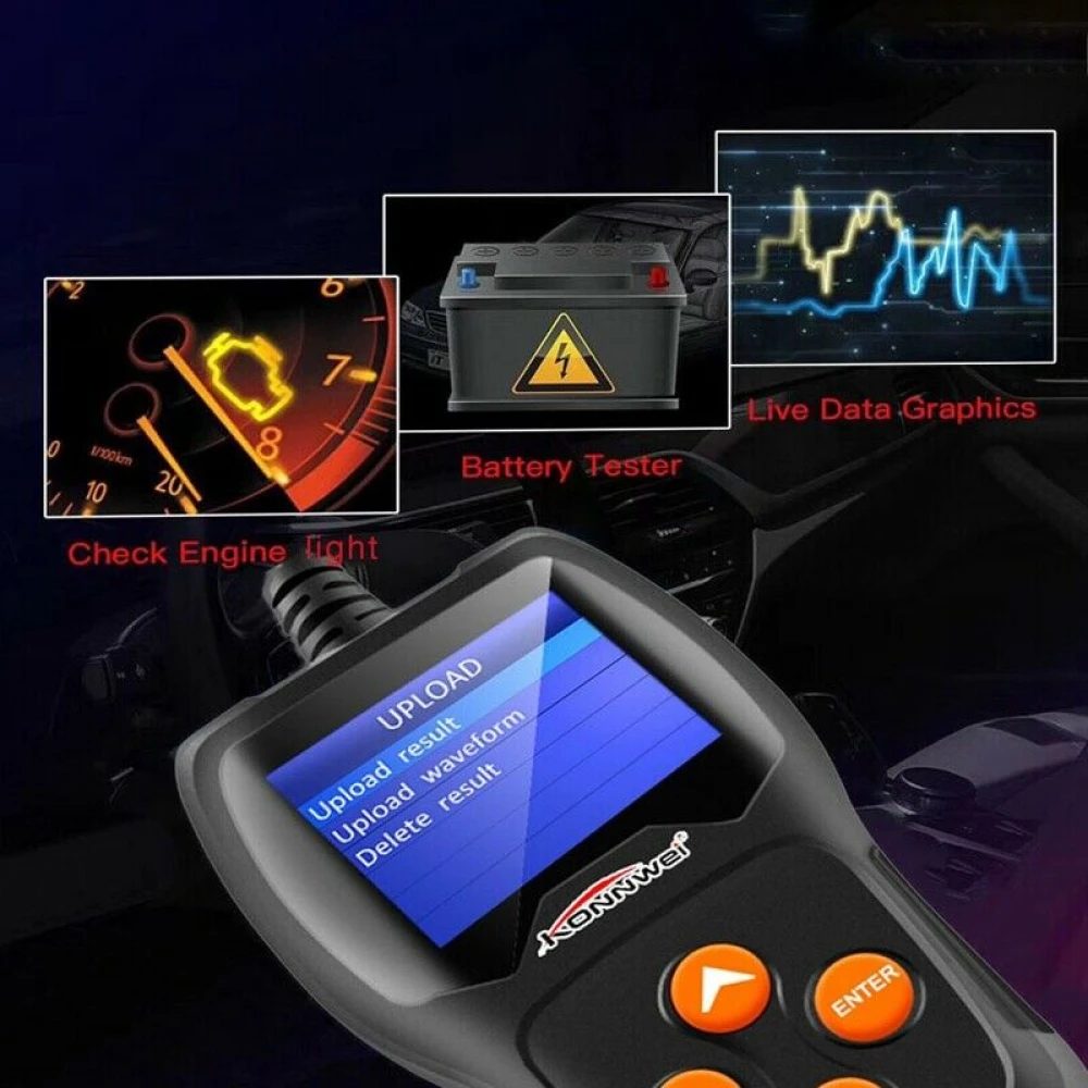 Konnwei KW600 12V akutester auto ja mootorratta jaoks
