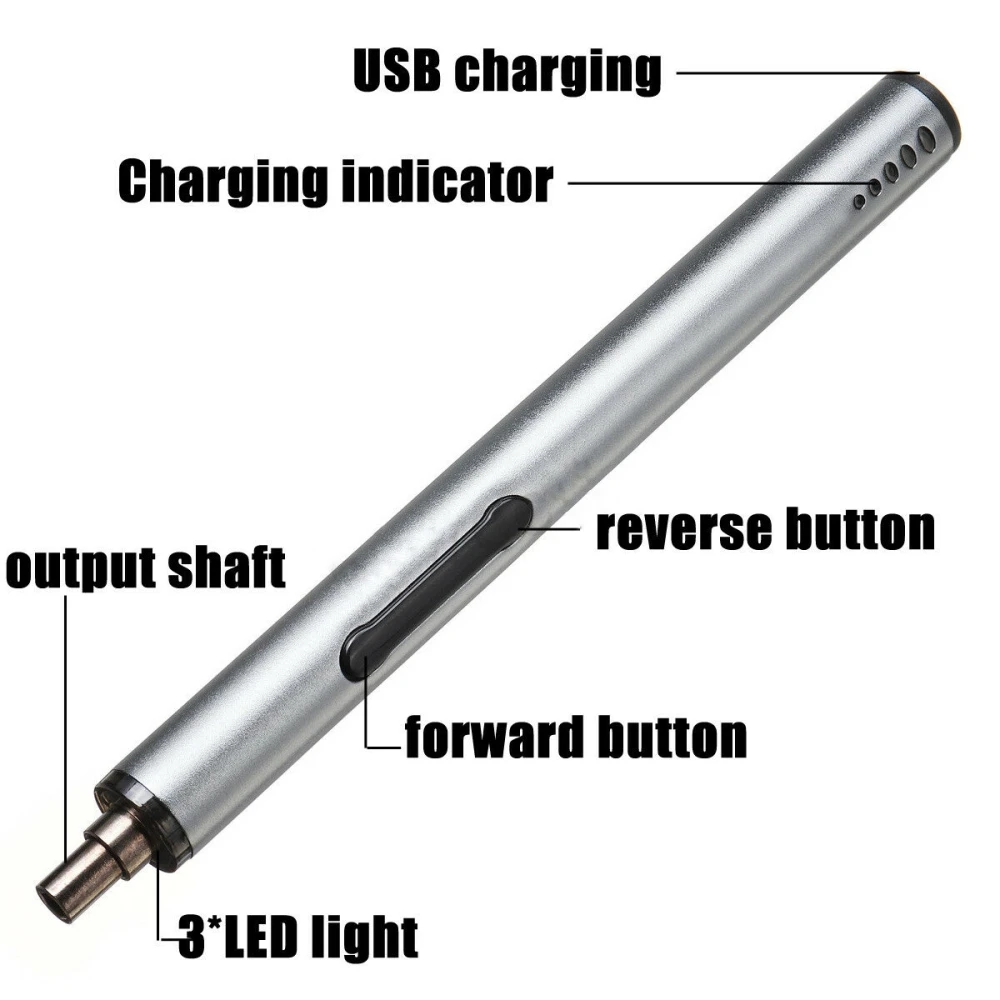 Ilustración del destornillador iluminado con luces LED