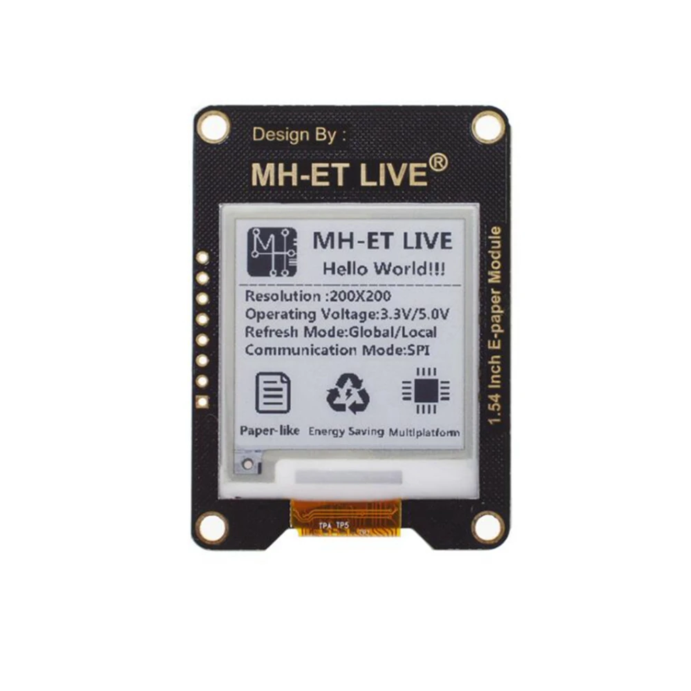1,54-tolline SPI-liidesega e-paberi moodul Raspberry, Arduino ja STM32 jaoks