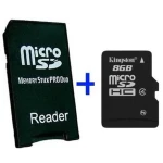 MS Pro Duo adapter MicroSD 16GB - adapter ja MicroSD kaart PSP jaoks