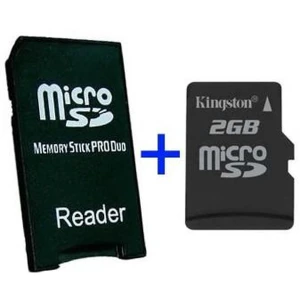 MS Pro Duo adapter + MicroSD 2GB Sony PSP-le