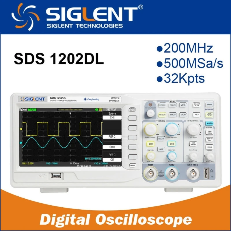 Siglent SDS1202DL digitaalne ostsilloskoop 200MHz värvilise TFT-ekraaniga