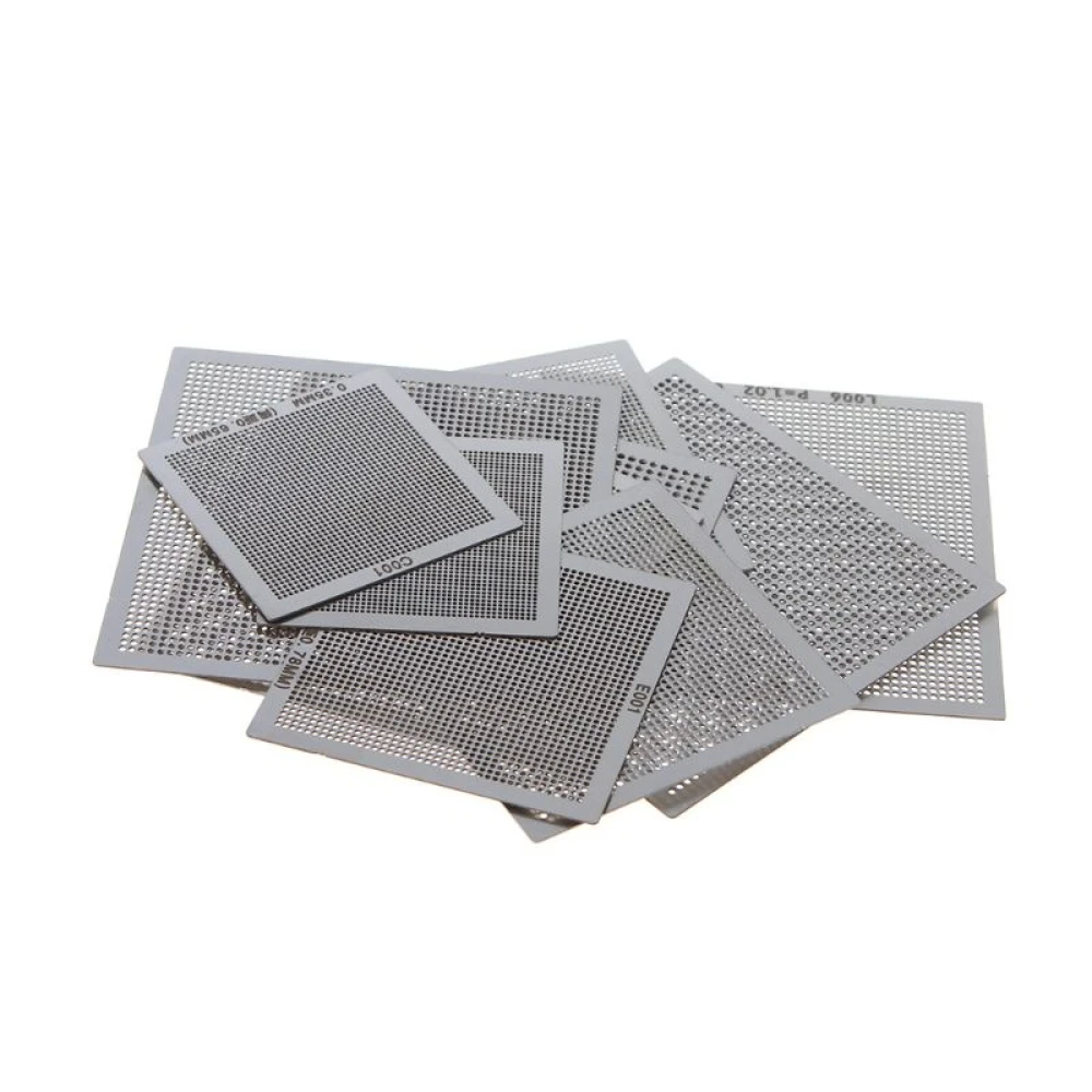 Kit de 10 plantillas para reballing BGA con calor directo