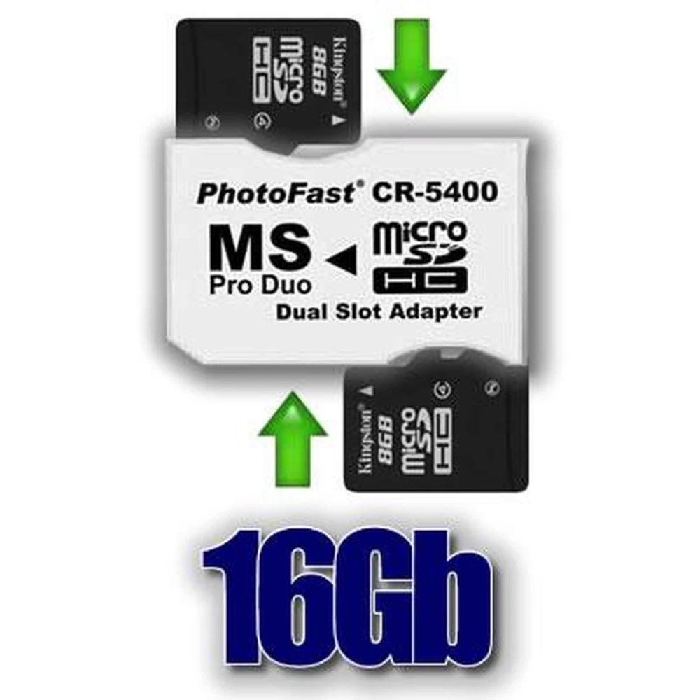 2xMicroSDHC–MS Pro Duo adapteri komplekt 32GB PSP-le ja kaamerale