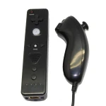 Wii Remote pult sisseehitatud Motion Plusiga ja ühilduv must Nunchuck komplekt