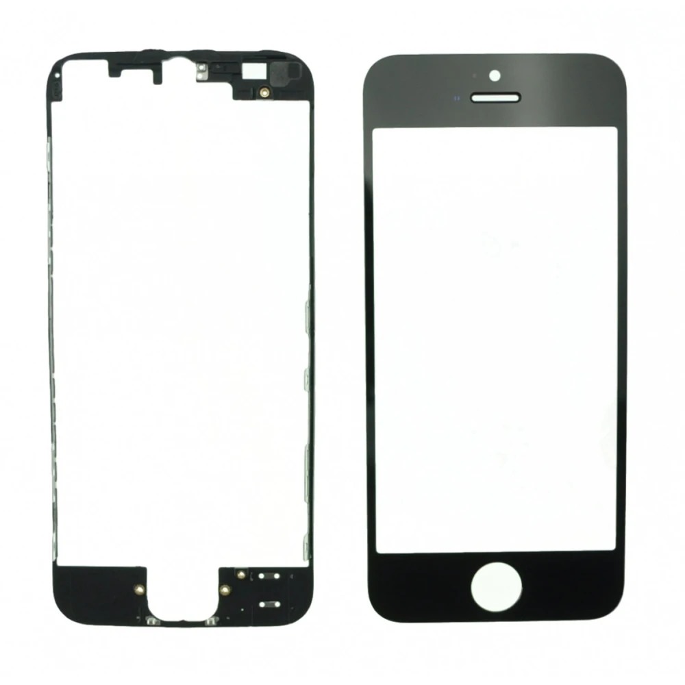 iPhone 5 must klaaspaneel + liimraam remondiks